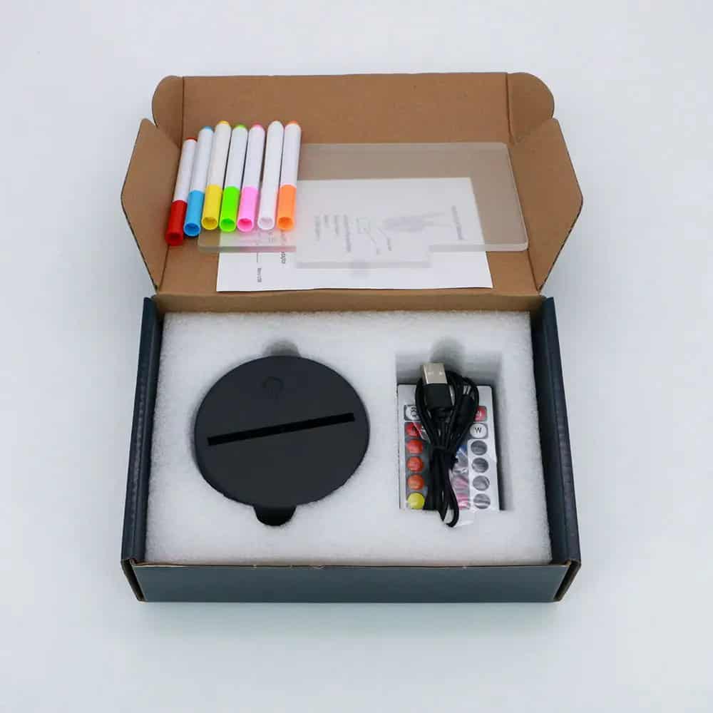 Lámpara pizarra LED RGB ✍️ Escribí con luz, cambiá colores y borrá lo que quieras