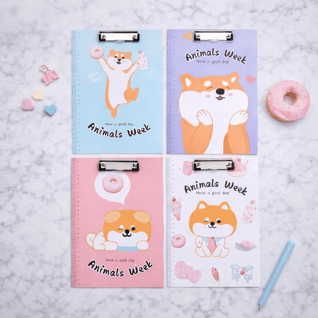 Tabla con Gancho para Hojas A4 - ¡Sujeta tus Ideas con un Toque Kawaii! 🦖🐶✨
