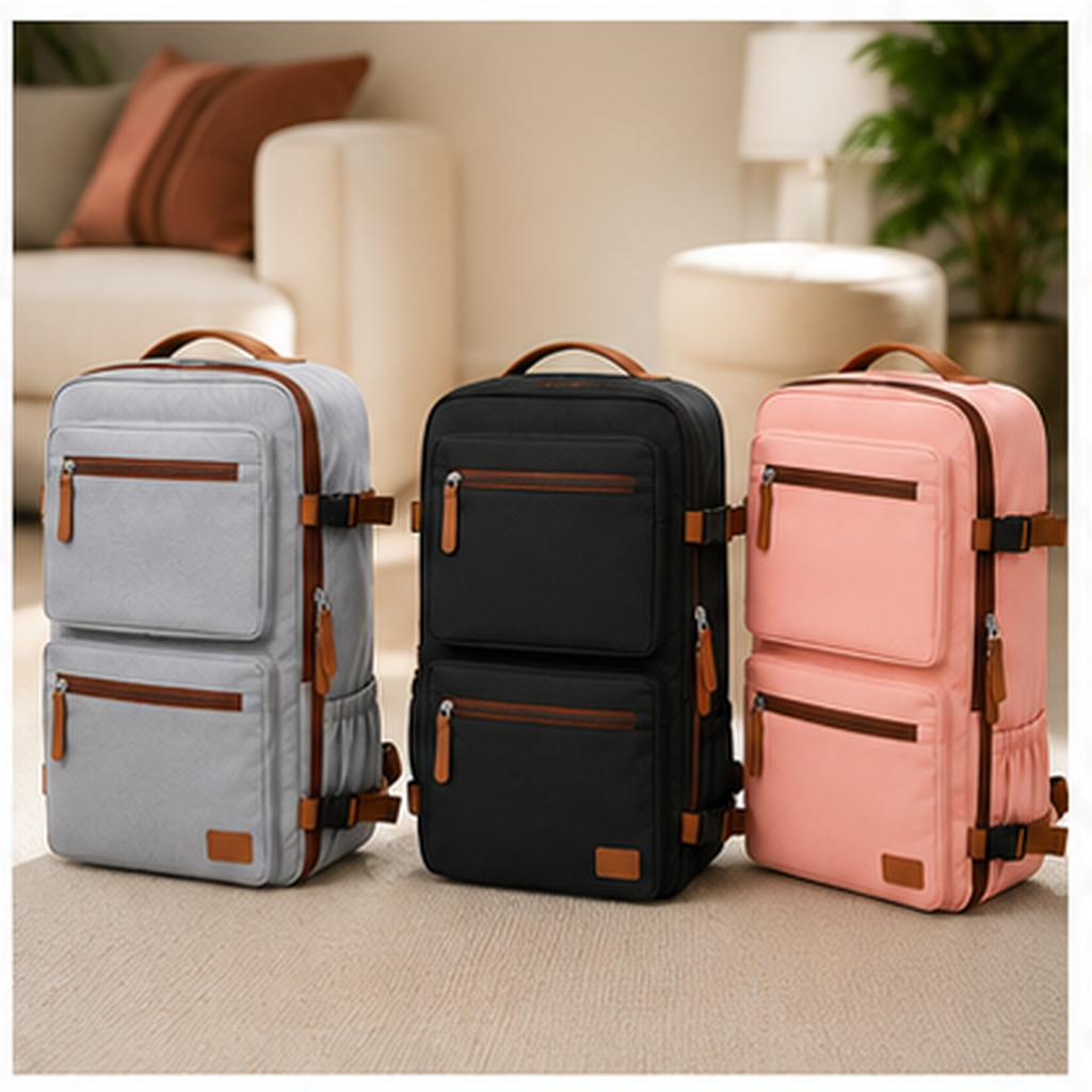 Mochila de viaje impermeable - 4 compartimentos apertura 180°