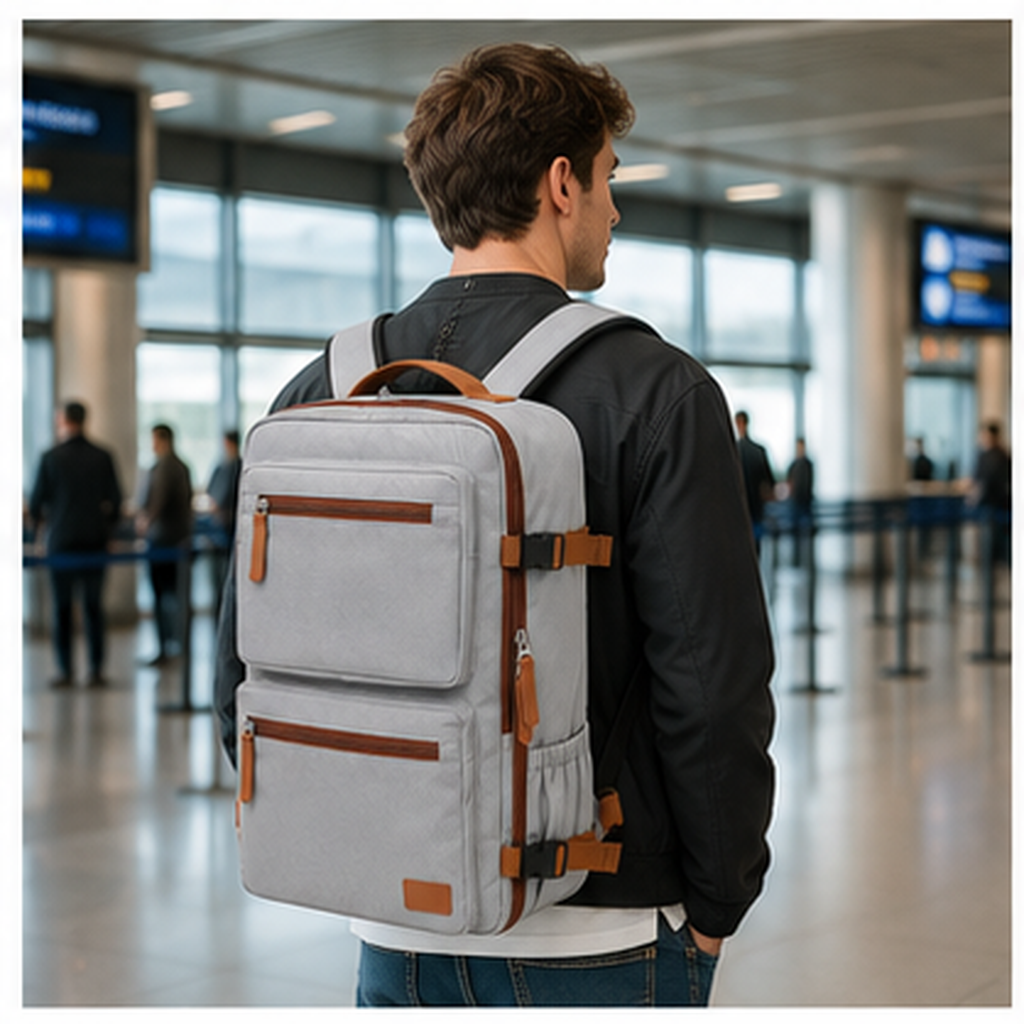 Mochila de viaje impermeable - 4 compartimentos apertura 180°