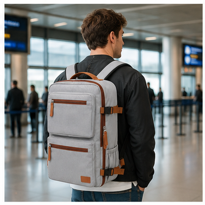 Mochila de viaje impermeable - 4 compartimentos apertura 180°
