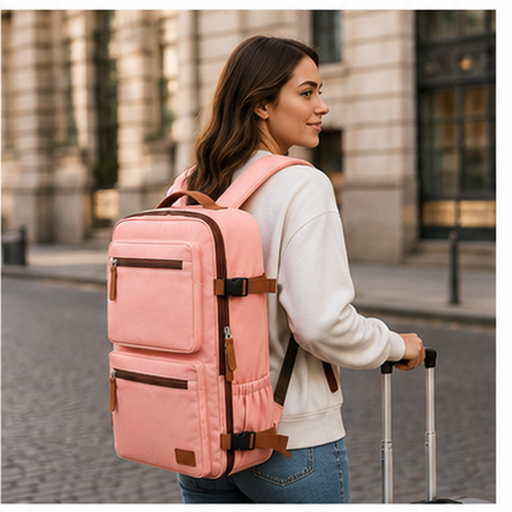 Mochila de viaje impermeable - 4 compartimentos apertura 180°