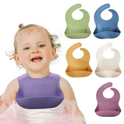 Babero de silicona con bolsillo recolector de comida