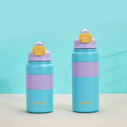 Botella térmica de acero inoxidable 800 ml SUKOKI 🌈 Diseño pastel, tapa a presión y temperatura perfecta por horas