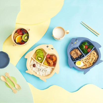 Set de alimentación para bebés y niños Pingüino