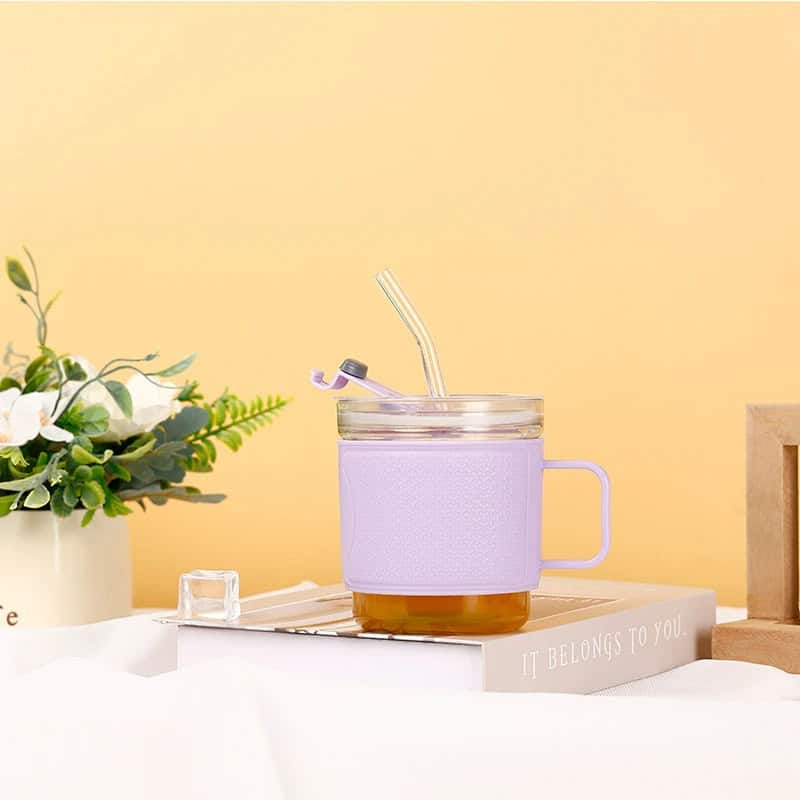 Taza de vidrio con sorbito 🧋 Elegante, cómoda y lista para mimarte en cada trago