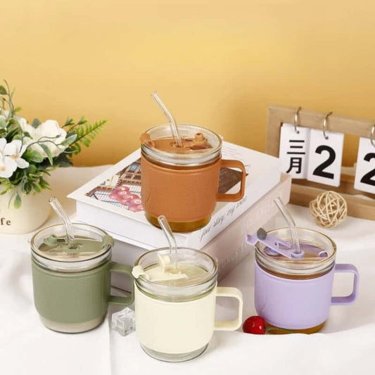 Taza de vidrio con sorbito 🧋 Elegante, cómoda y lista para mimarte en cada trago