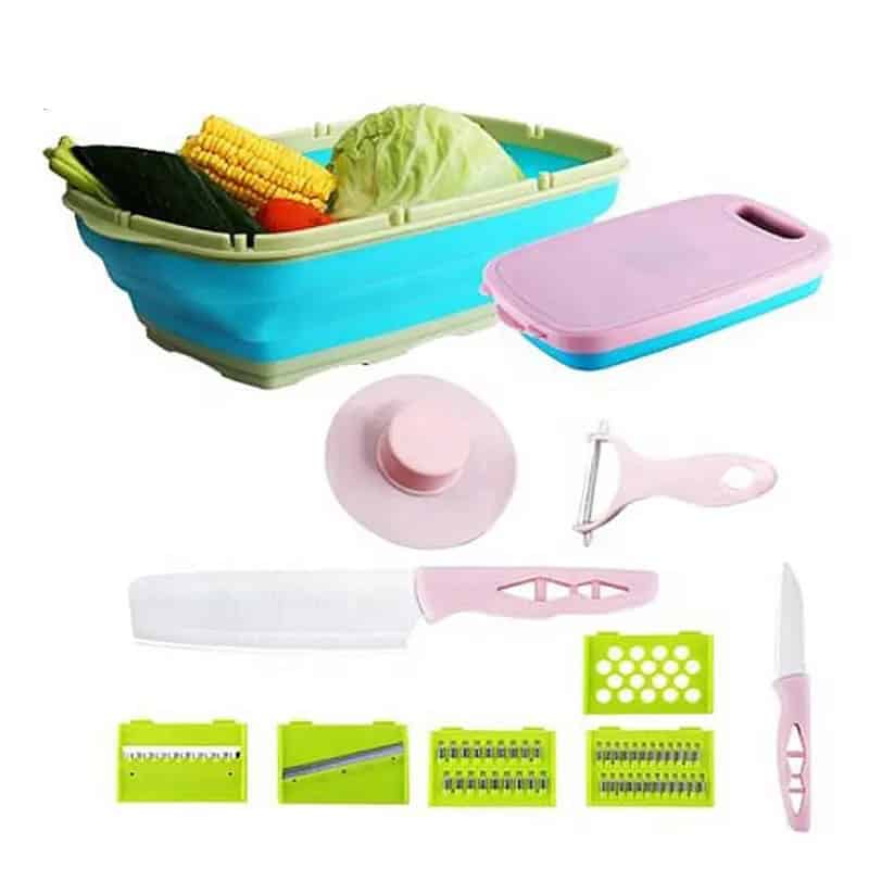 Tabla multifuncional de cocina 3 en 1 ralladores y cuchillos incluidos