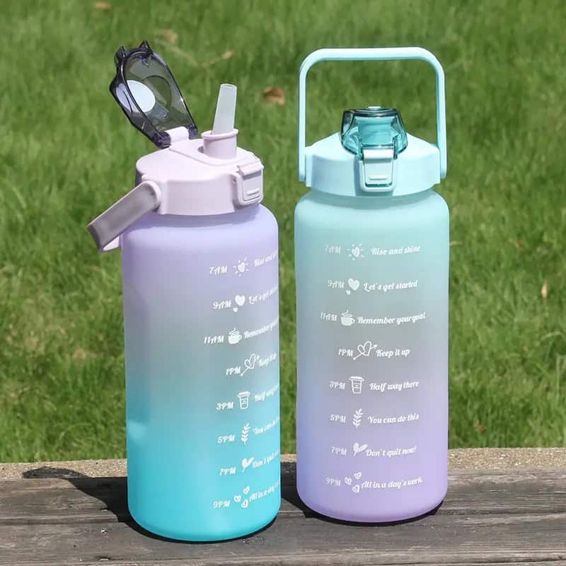 Botella de agua 2 Litros motivacional con fácil agarre