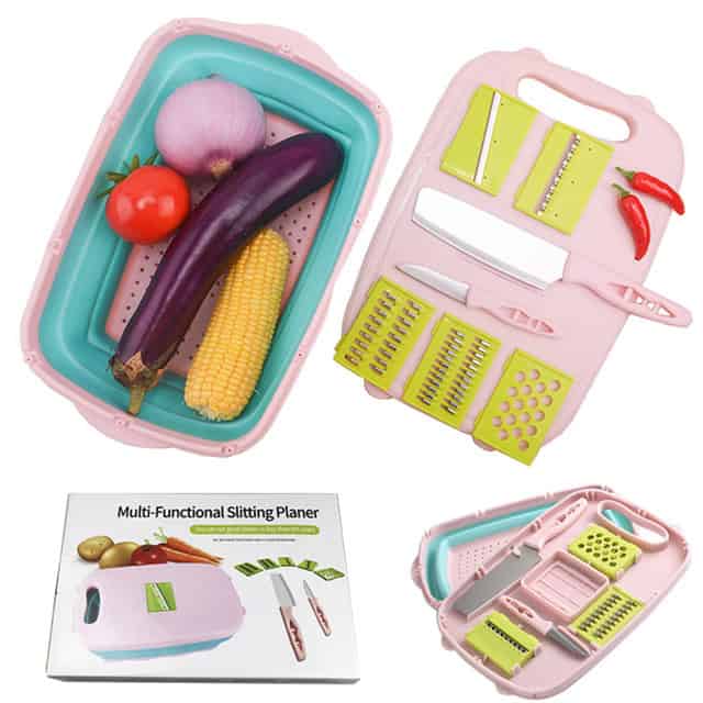 Tabla multifuncional de cocina 3 en 1 ralladores y cuchillos incluidos