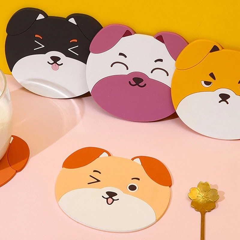 Posavasos de silicona pack de 4 diseño de perro