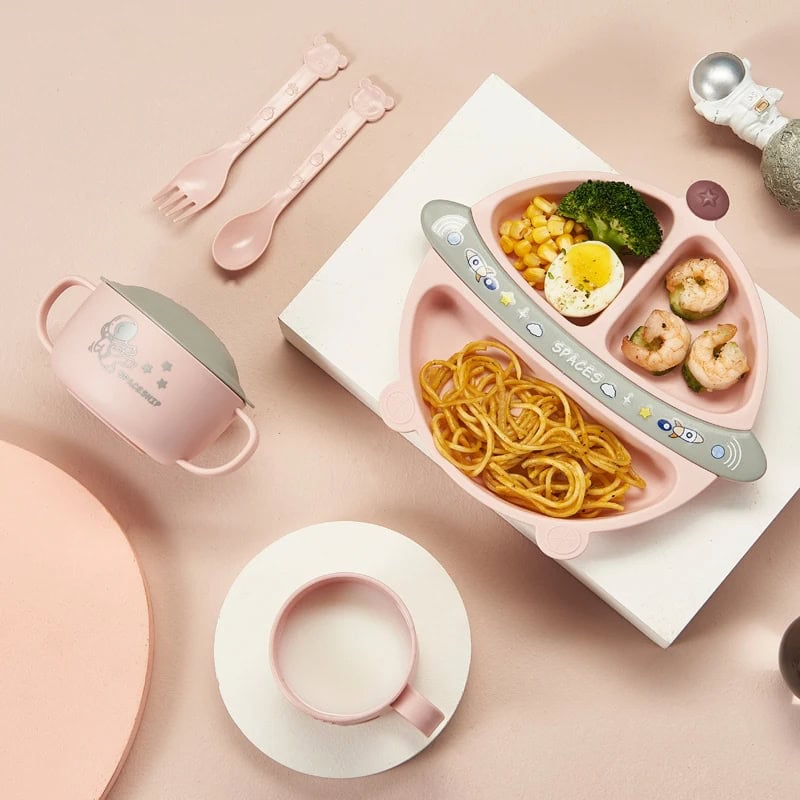 Set de alimentación bebé diseño espacial