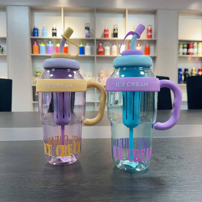 Vaso de plástico 1,2L 🍧 Diseño Ice Cream, colores pastel y capacidad XXL para refrescarte con onda