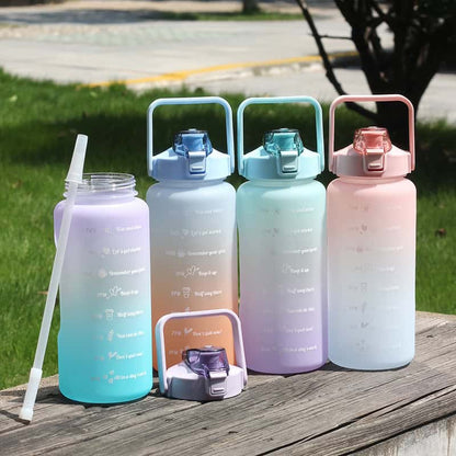 Botella de agua 2 Litros motivacional con fácil agarre