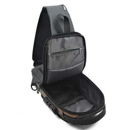 Bolso de hombro impermeable antirrobo con combinación y puerto USB