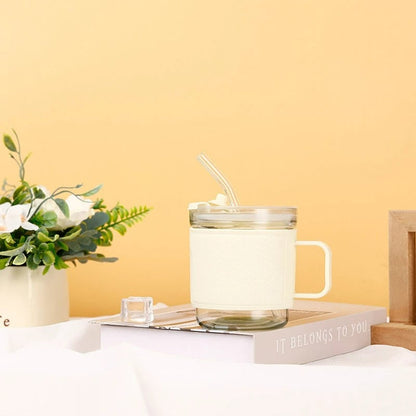 Taza de vidrio con sorbito 🧋 Elegante, cómoda y lista para mimarte en cada trago