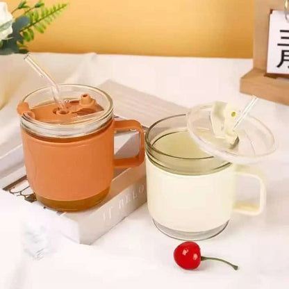 Taza de vidrio con sorbito 🧋 Elegante, cómoda y lista para mimarte en cada trago
