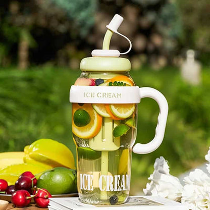 Vaso de plástico 1,2L 🍧 Diseño Ice Cream, colores pastel y capacidad XXL para refrescarte con onda