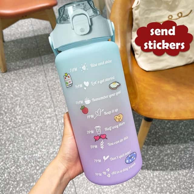 Botella de agua 2 Litros motivacional con fácil agarre