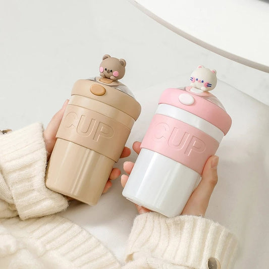 Vaso para café con tapa y sorbito