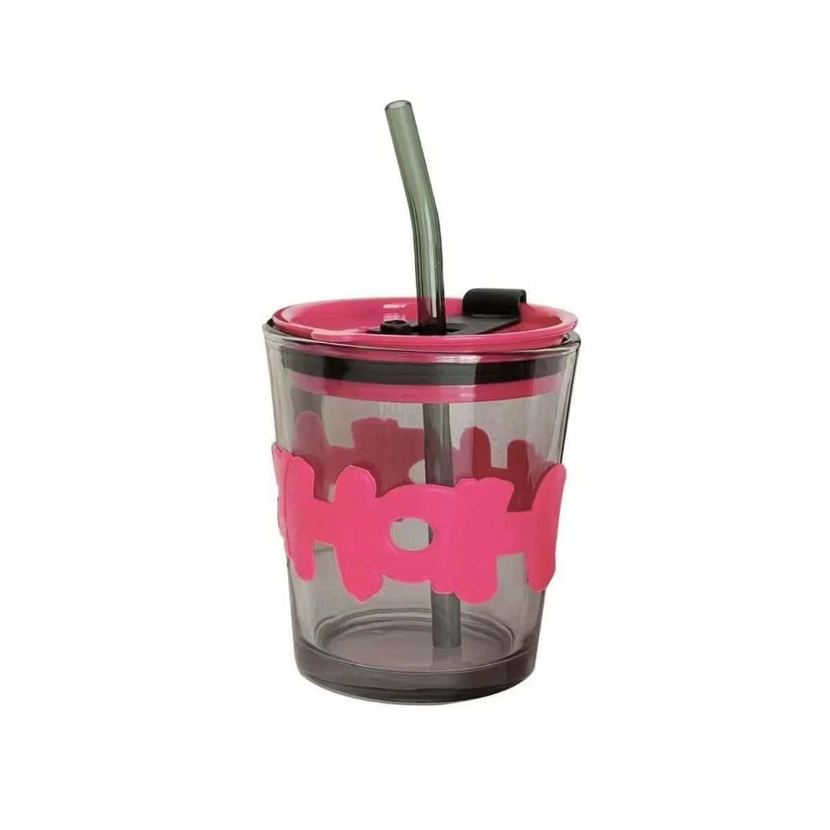 Vaso con tapa y sorbito 450 ml 💥 Diseño divertido, grip 3D y estilo que no se derrama