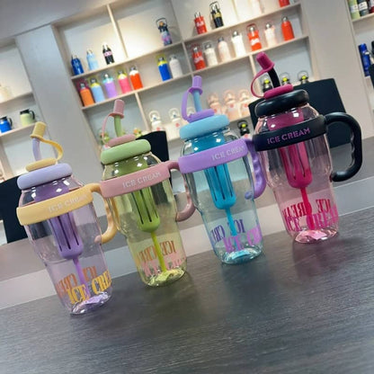 Vaso de plástico 1,2L 🍧 Diseño Ice Cream, colores pastel y capacidad XXL para refrescarte con onda