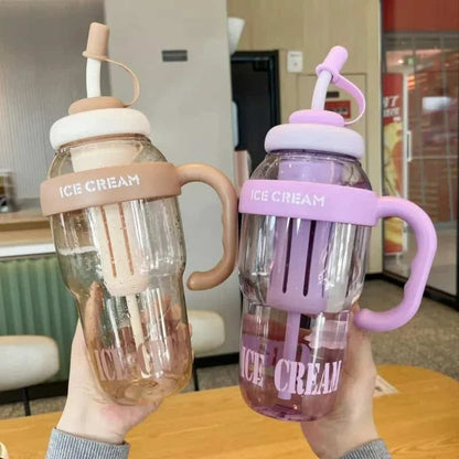 Vaso de plástico 1,2L 🍧 Diseño Ice Cream, colores pastel y capacidad XXL para refrescarte con onda