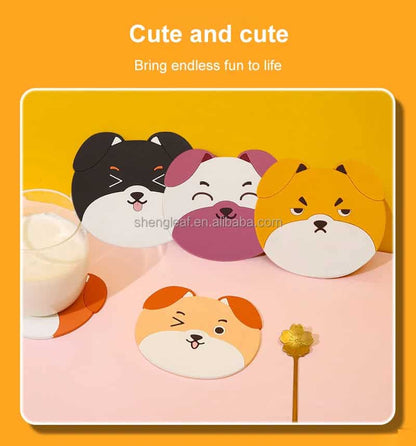 Posavasos de silicona pack de 4 diseño de perro