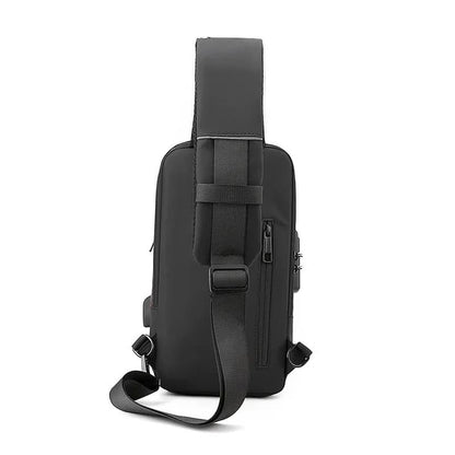 Bolso de hombro impermeable antirrobo con combinación y puerto USB