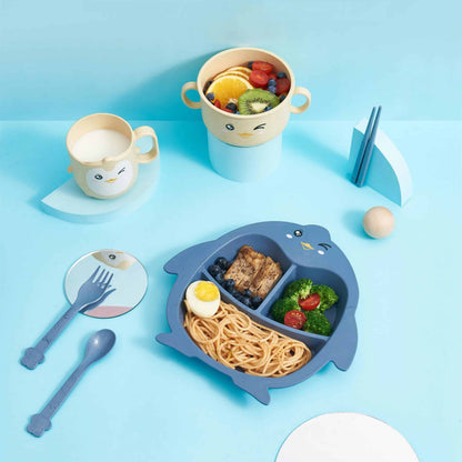 Set de alimentación para bebés y niños Pingüino