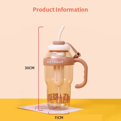 Vaso de plástico 1,2L 🍧 Diseño Ice Cream, colores pastel y capacidad XXL para refrescarte con onda