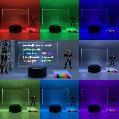 Lámpara pizarra LED RGB ✍️ Escribí con luz, cambiá colores y borrá lo que quieras