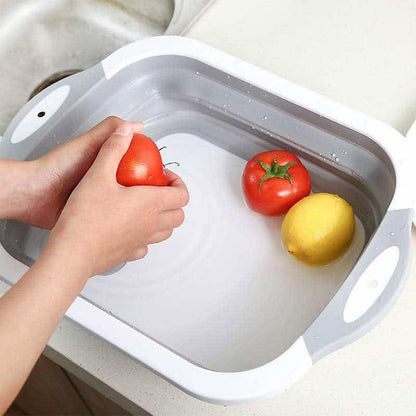 Tabla de cortar plegable con colador