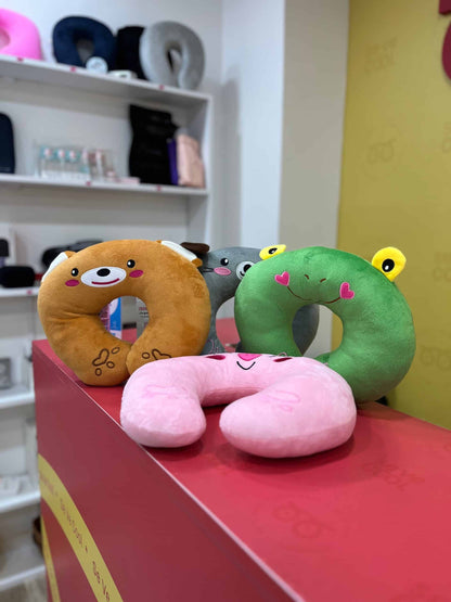 Almohada de viaje infantil con diseño de animalitos – Súper suave y ergonómica