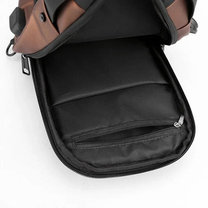 Bolso de hombro impermeable antirrobo con combinación y puerto USB