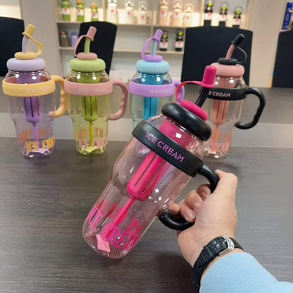 Vaso de plástico 1,2L 🍧 Diseño Ice Cream, colores pastel y capacidad XXL para refrescarte con onda