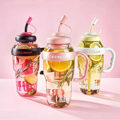 Vaso de plástico 1,2L 🍧 Diseño Ice Cream, colores pastel y capacidad XXL para refrescarte con onda
