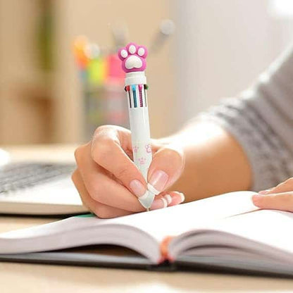 Lapicera Escolar Multicolor de Huellita 10 Colores 🐾 – ¡La Versatilidad en un Solo Accesorio! 🌈🖊️