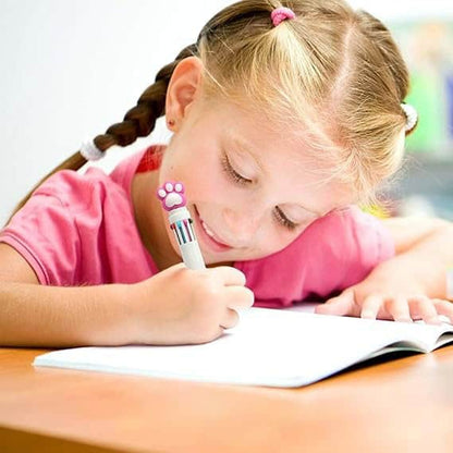 Lapicera Escolar Multicolor de Huellita 10 Colores 🐾 – ¡La Versatilidad en un Solo Accesorio! 🌈🖊️