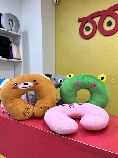 Almohada de viaje infantil con diseño de animalitos – Súper suave y ergonómica