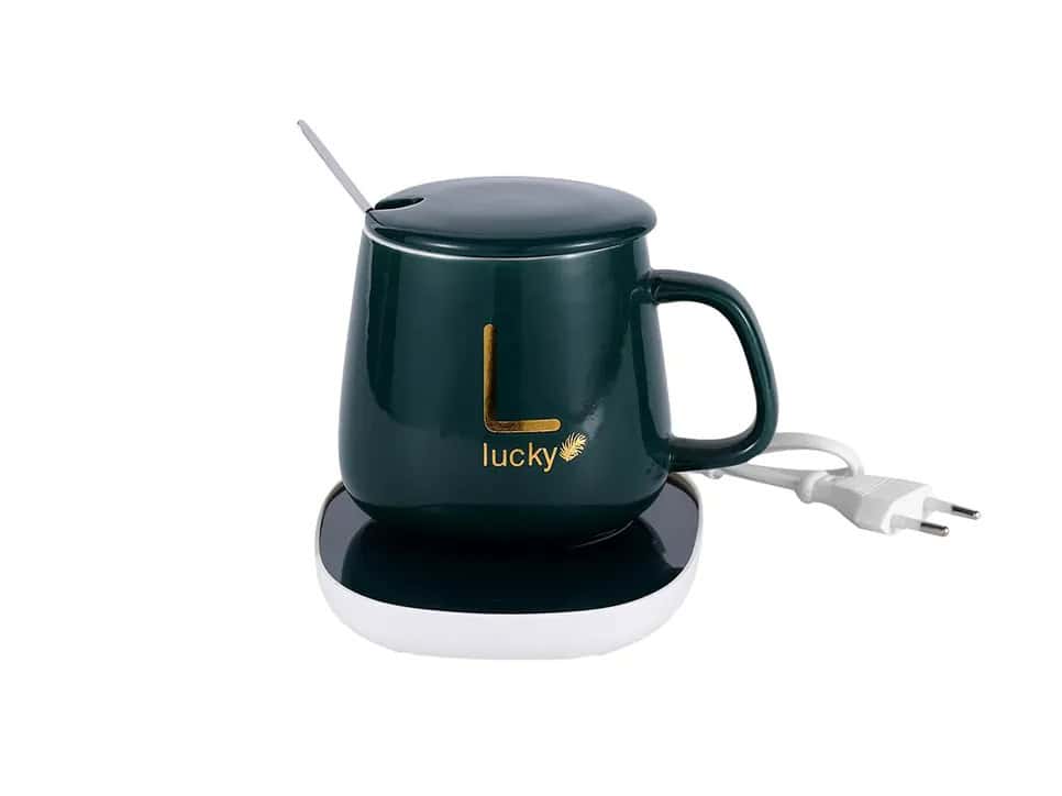 Taza calentadora eléctrica de cerámica “Lucky” – Bebidas siempre a la temperatura ideal