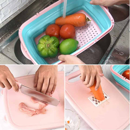 Tabla multifuncional de cocina 3 en 1 ralladores y cuchillos incluidos