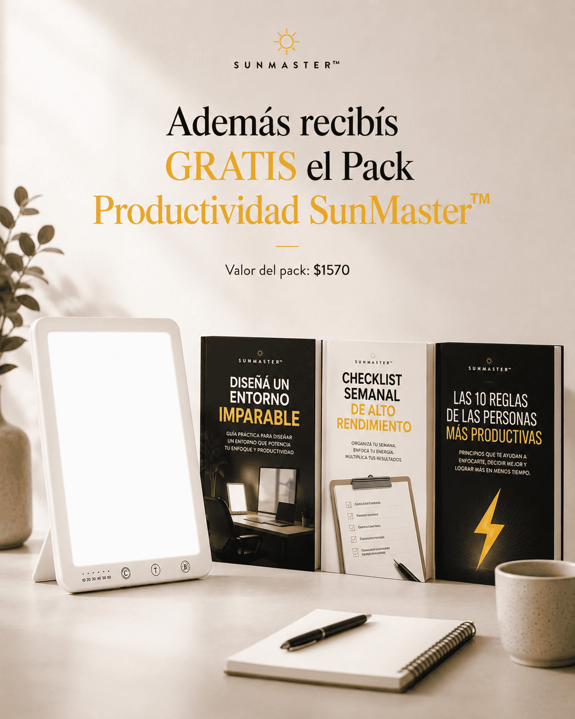 SunMaster | Lámpara Daylight para Productividad y Enfoque