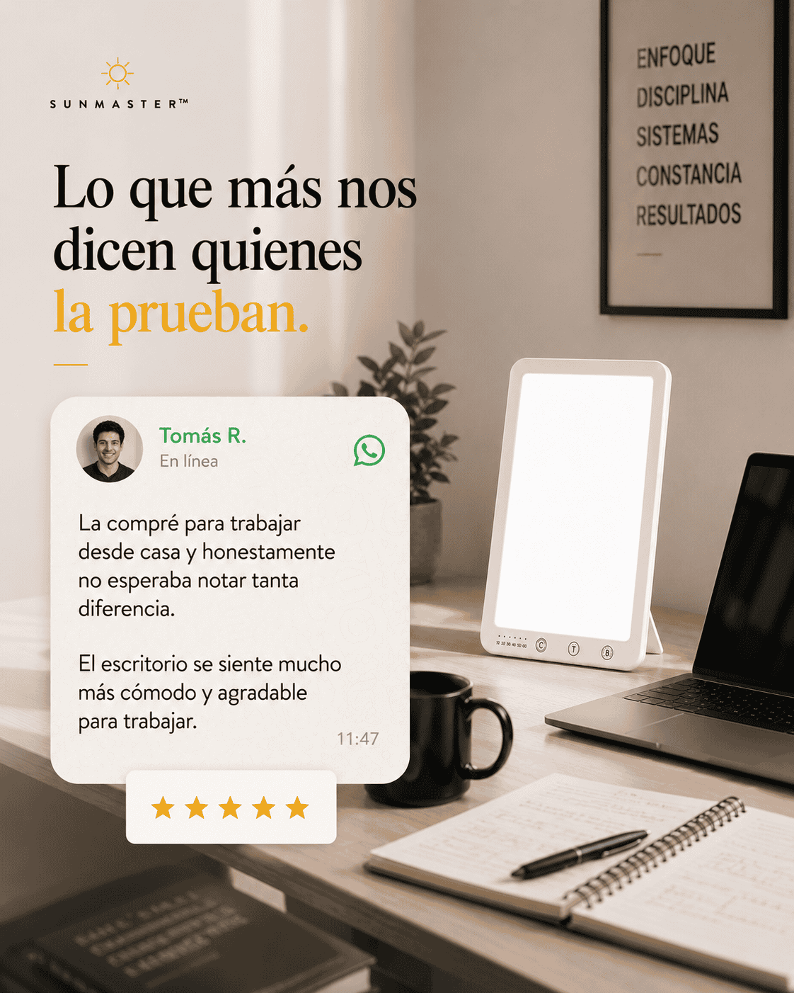 SunMaster | Lámpara Daylight para Productividad y Enfoque
