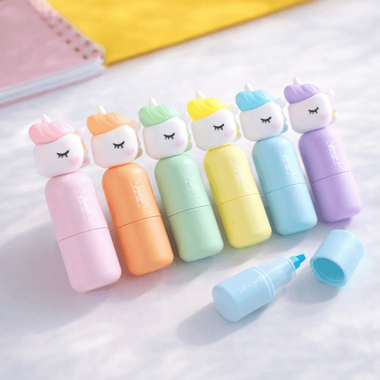 Set de Resaltadores Pastel Unicornio 🦄🌸 – ¡Tonos Suaves y Magia en tus Apuntes! ✨