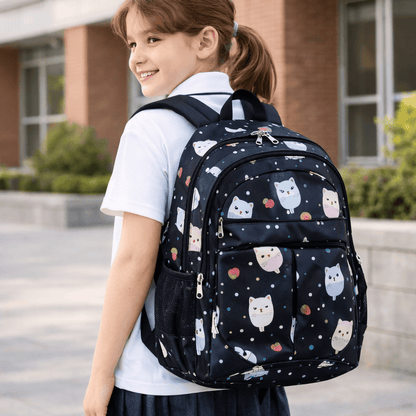 Set de 2 Piezas Mochila Escolar de Gato Cartoon + Cartuchera 😻