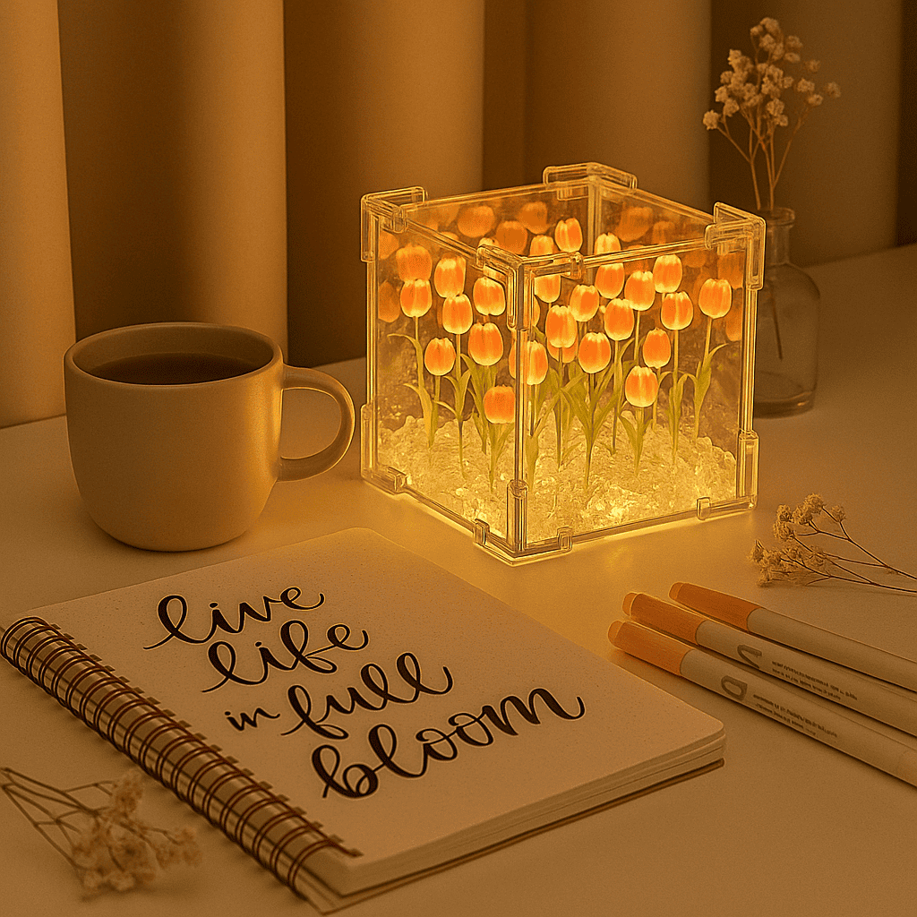 Lámpara de tulipanes LED 🌷 Mágica, floral y lista para armar tu rincón favorito
