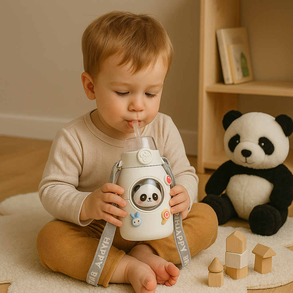 Botella de acero termica infantil  y personajes 3D 🥰 – Con correa y detalles intercambiables