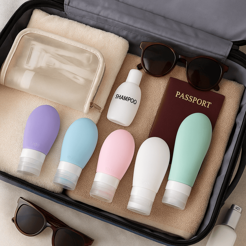 Botella de Silicona 60 ml – Tu aliada de viaje para evitar derrames y dramas en el aeropuerto ✈️
