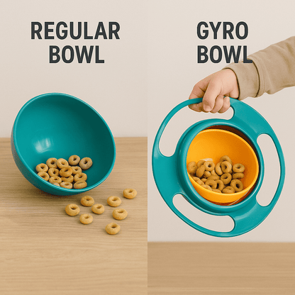 Bowl mágico antiderrame para bebés – Gira 360° y evita derrames mientras comen jugando